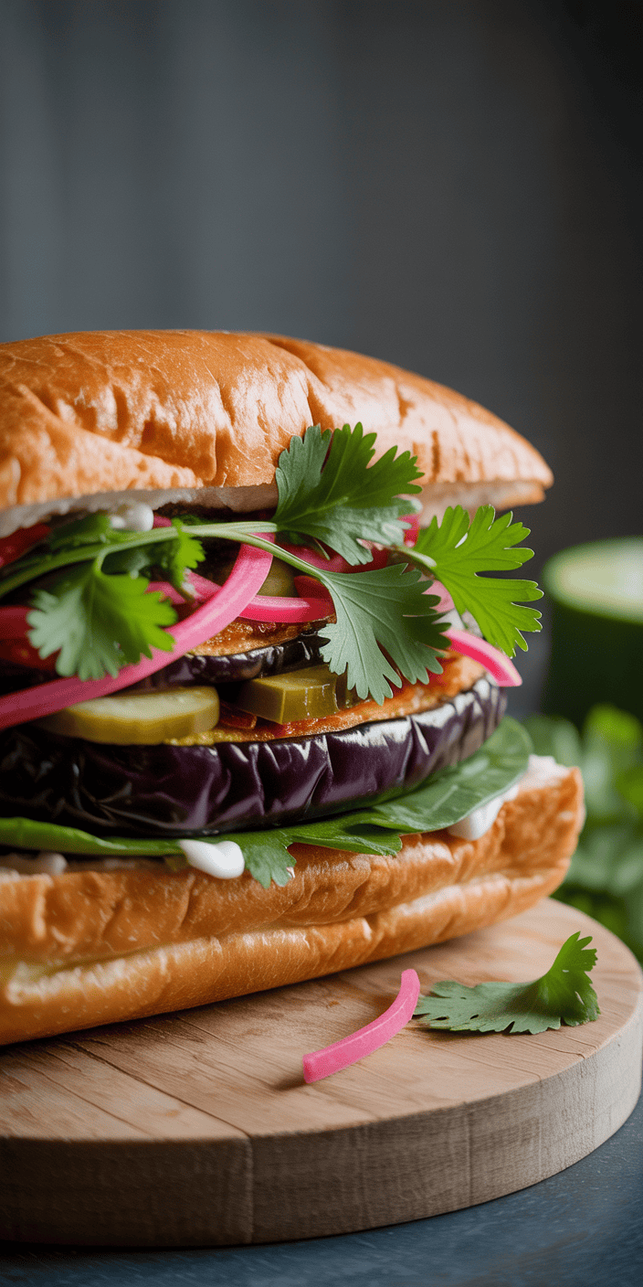 Crispy Eggplant Banh Mi Sandwich