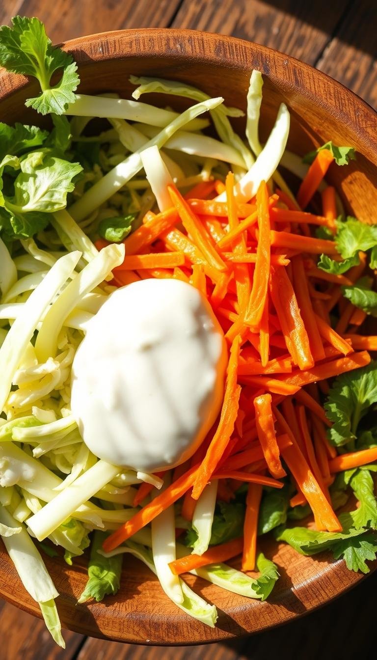 Cabbage and Carrot Coleslaw with Creamy Dressing