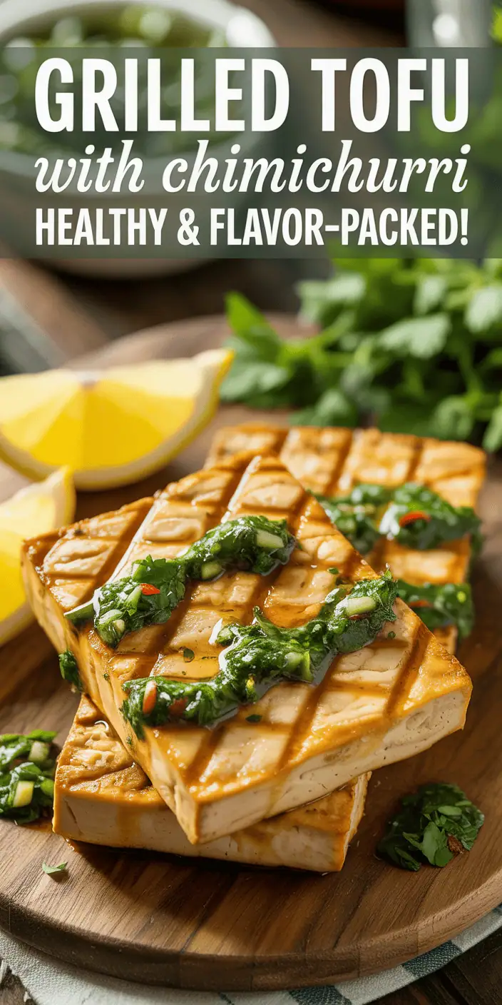 Grilled Tofu with Chimichurri Sauce