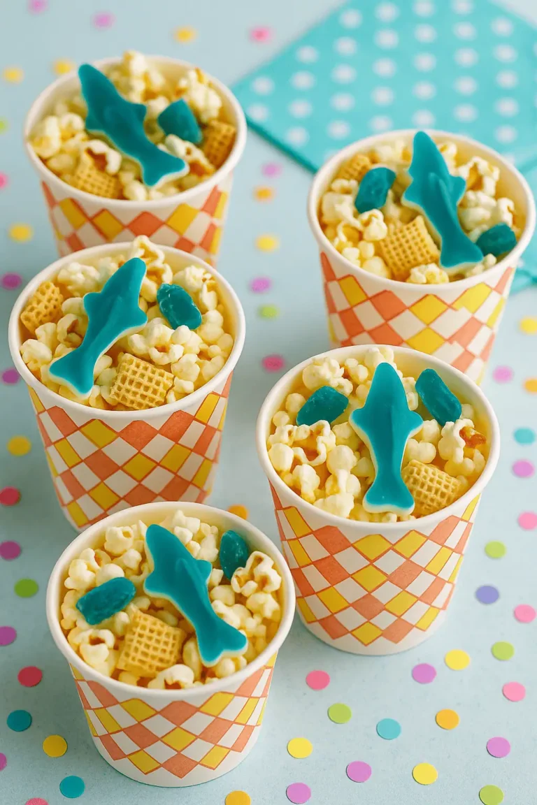 Bite-Sized Shark Party Cups (Sweet & Salty Fun!)