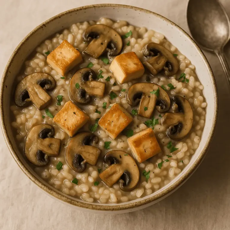 Tofu and Mushroom Risotto