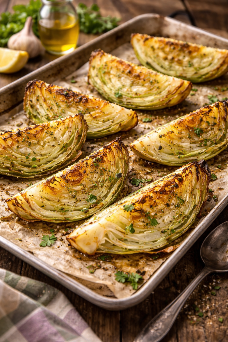 Roasted Cabbage Wedges with Olive Oil